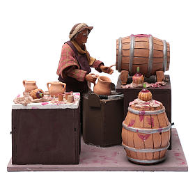 Wine seller with barrel 24 cm for Neapolitan nativity scene