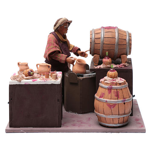 Wine seller with barrel 24 cm for Neapolitan nativity scene 1