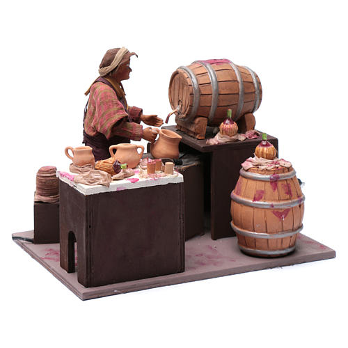 Wine seller with barrel 24 cm for Neapolitan nativity scene 3