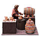 Vendedor de vinho com barril 24 cm presépio Nápoles s1