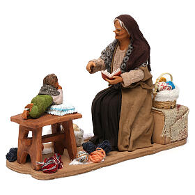 Granny telling stories, animated scene for Neapolitan Nativity Scene with 30 cm characters