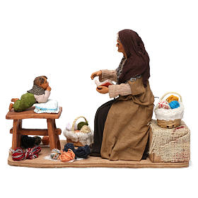 Grandmother telling stories with motion 30 cm Neapolitan Nativity