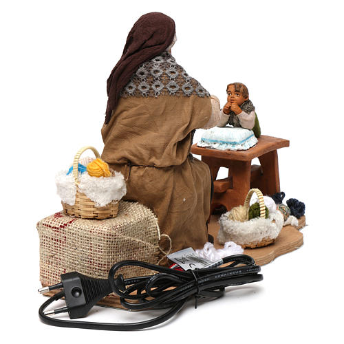 Grandmother telling stories with motion 30 cm Neapolitan Nativity 5