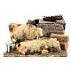 Neapolitan nativity scene moving cows with hay bale 12 cm s5