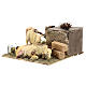 Neapolitan nativity scene moving cows with hay bale 12 cm s6