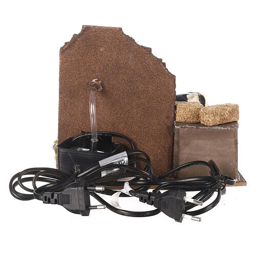 Krowa poruszająca się, fontanna, szopka z Neapolu 12 cm 4