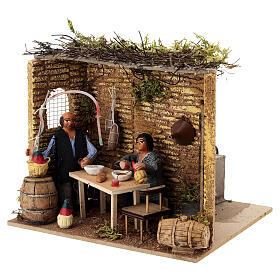 Coppia in osteria movimento presepe Napoli 12 cm