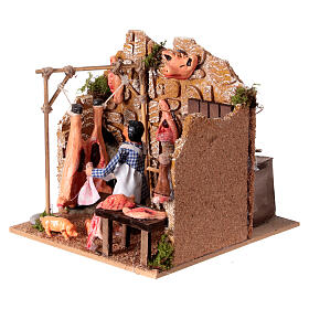 Neapolitan nativity scene butcher with movement 8 cm