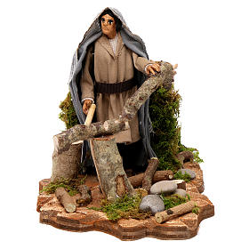 Presepe Napoletano: Boscaiolo con ascia movimento presepe 14 cm Napoli