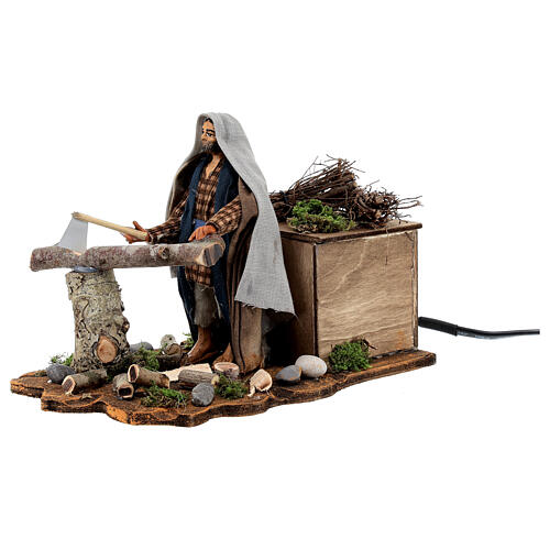 Neapolitan nativity scene wood cutter with ax 14 cm 3