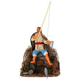 Neapolitan nativity scene fisherman with movement 10 cm