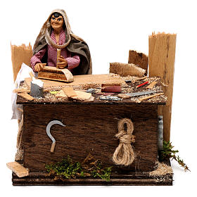 Neapolitan nativity scene woodcutter with movement 12 cm