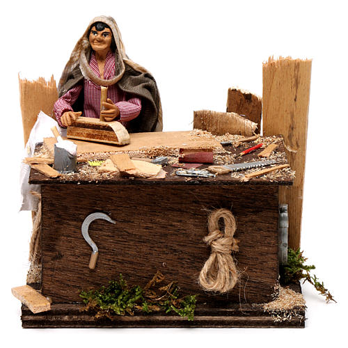 Neapolitan nativity scene woodcutter with movement 12 cm 1