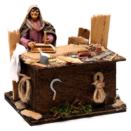 Neapolitan nativity scene woodcutter with movement 12 cm 3