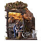 Neapolitan nativity scene moving blacksmith building wheels 10 cm s1