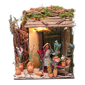 Neapolitanische Krippe: Blumengeschäft 10cm bewegliche Krippenfigur Neapolitanische Krippe: Blumengeschäft 10cm bewegliche Krippenfigur