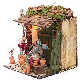 Neapolitanische Krippe: Blumengeschäft 10cm bewegliche Krippenfigur Neapolitanische Krippe: Blumengeschäft 10cm bewegliche Krippenfigur