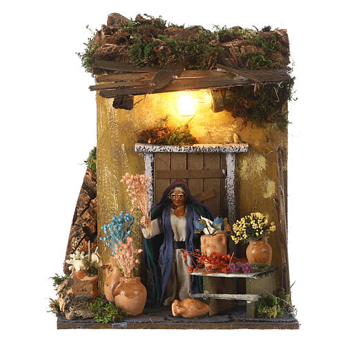 Neapolitan nativity scene moving florist 10 cm 1