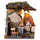 Anziana castagnaia movimento presepe 10 cm Napoli luce s8