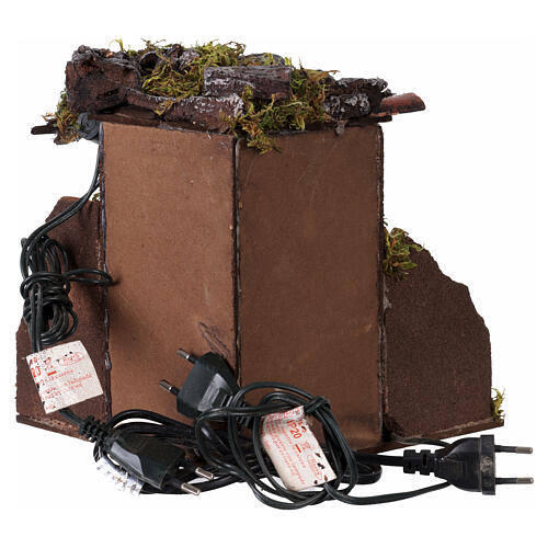 Vendedora de castanhas idosa movimento presépio 10 cm Nápoles luz 9