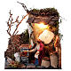 Neapolitan nativity scene elderly woman chestnut seller 10 cm with lights s1