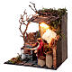 Neapolitan nativity scene elderly woman chestnut seller 10 cm with lights s3