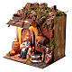 Moving nativity scene wine seller 10 cm with light and barrel s2