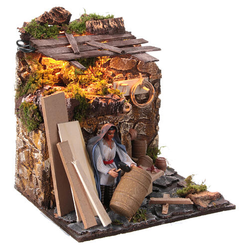 Neapolitan nativity scene moving statue barrel builder 12 cm 3