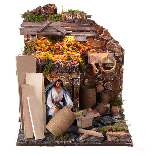 Costruttore di botti movimento presepe 12 cm di Napoli 1