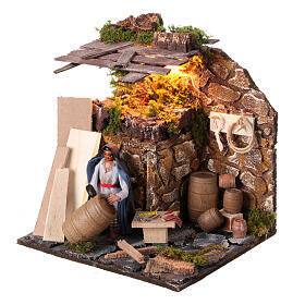 Neapolitan nativity scene moving statue barrel builder 12 cm