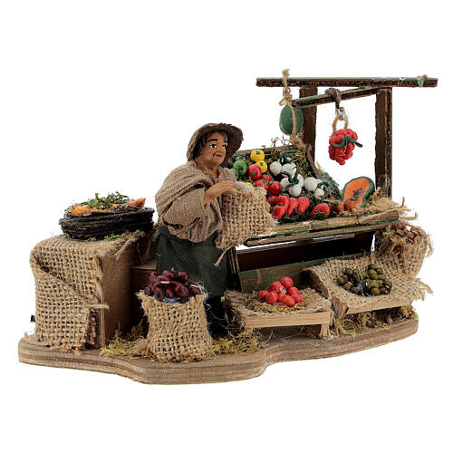 Sprzedawca owoców poruszający się, szopka neapolitańska, 10 cm 3