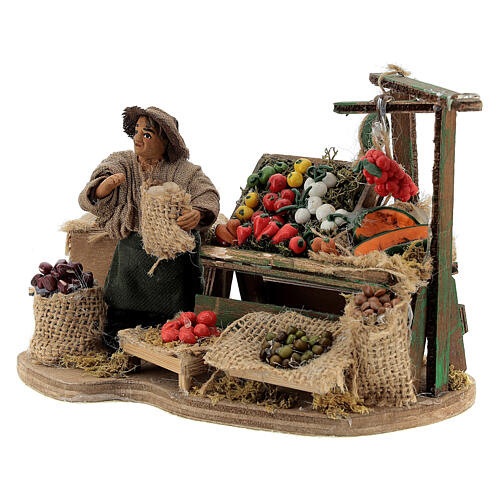 Neapolitan nativity scene moving fruit seller 10 cm 2