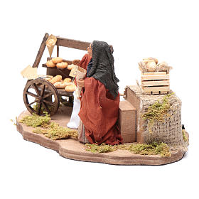 Neapolitan nativity scene moving bread seller 10 cm