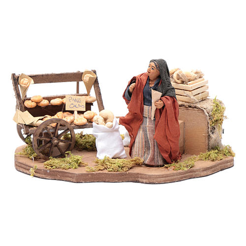 Neapolitan nativity scene moving bread seller 10 cm 1