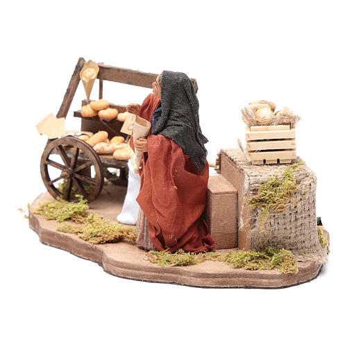 Neapolitan nativity scene moving bread seller 10 cm 2