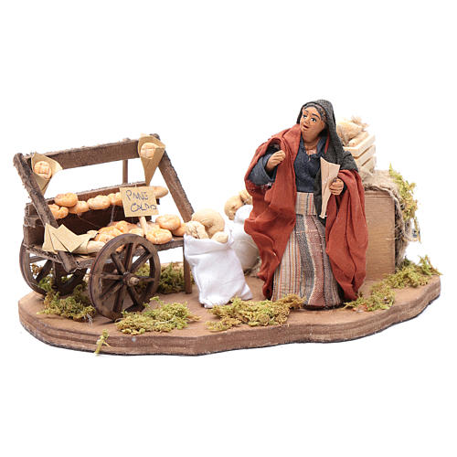 Neapolitan nativity scene moving bread seller 10 cm 3