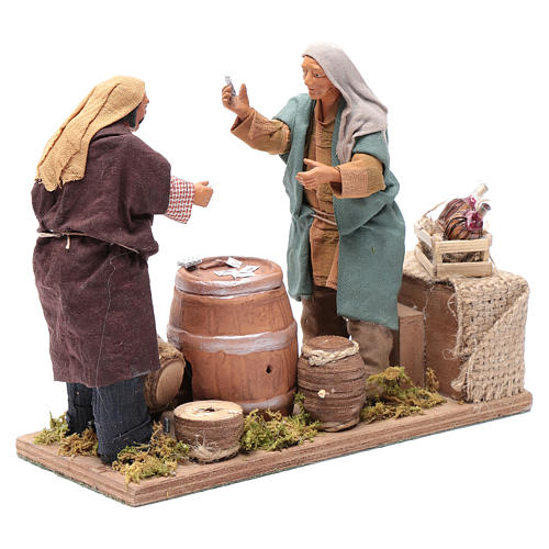 Neapolitan nativity scene card players 14 cm 3