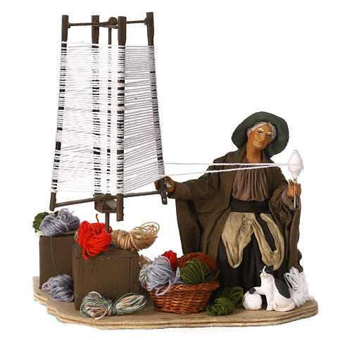 Neapolitan nativity scene woman spinning wool 24 cm 1