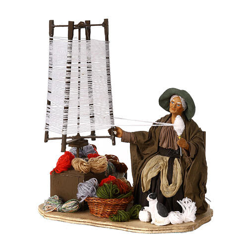 Neapolitan nativity scene woman spinning wool 24 cm 3