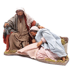 Ruchoma scena narodzin Jezusa, szopka neapolitańska 24 cm