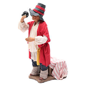 Neapolitan nativity scene moving man with a mask 24 cm