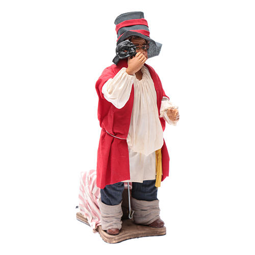 Neapolitan nativity scene moving man with a mask 24 cm 3