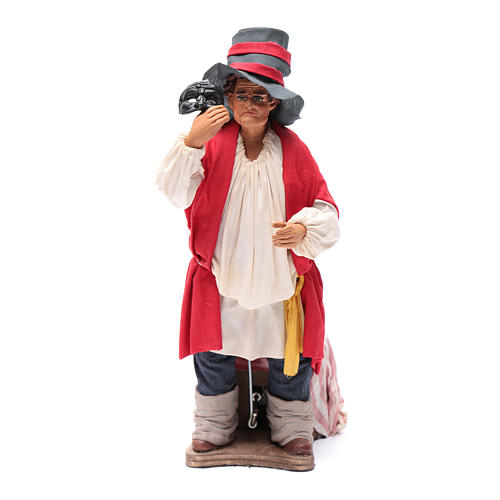 Neapolitan nativity scene moving man with a mask 24 cm 1