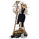 Uomo scala con albero movimento 24 cm presepe napoletano s8