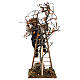 Neapolitan nativity scene man with tree and ladder in movement 24 cm s7
