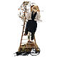 Neapolitan nativity scene man with tree and ladder in movement 24 cm s8