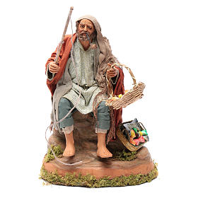 Neapolitanische Krippe: Fischer auf Felsen 30cm bewegliche Krippenfigur Neapolitanische Krippe: Fischer auf Felsen 30cm bewegliche Krippenfigur