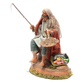 Neapolitanische Krippe: Fischer auf Felsen 30cm bewegliche Krippenfigur Neapolitanische Krippe: Fischer auf Felsen 30cm bewegliche Krippenfigur