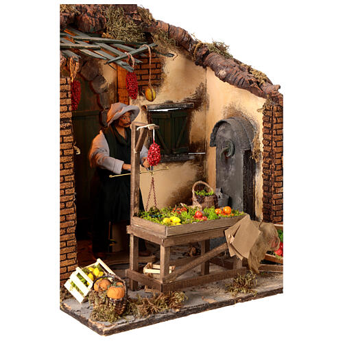 Neapolitan nativity scene moving setting with fruit 24 cm 4