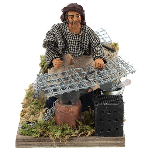 Moving blacksmith 10 cm Neapolitan Nativity Scene 1